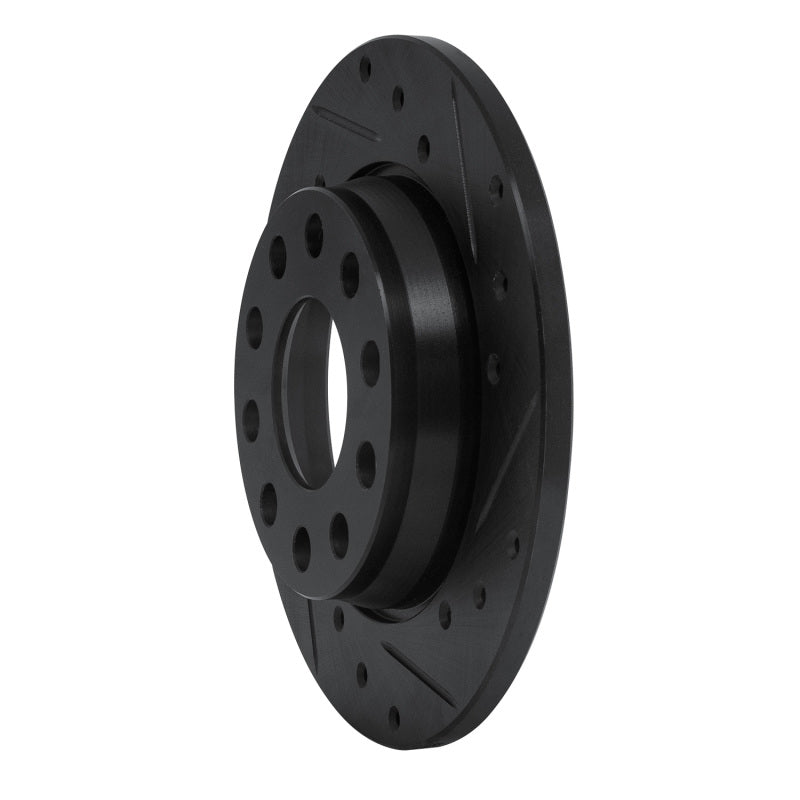 R1 01-03 Volkswagen EuroVan Front Right Drilled & Slotted Black Brake Rotor