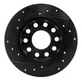 R1 01-03 Volkswagen EuroVan Front Right Drilled & Slotted Black Brake Rotor