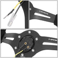 NRG Reinforced Suede Racing Steering Wheel 350mm / 2.5in Deep / 4mm Matte Black Spoke