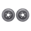 R1 08-13 Toyota Highlander Rear Drilled & Slotted Silver Brake Rotor Set