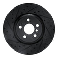 R1 16-25 BMW 430I Rear Left Drilled & Slotted Black Brake Rotor