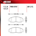 Hawk 04-10 Acura TSX / 99-08 TL / 01-03 CL / 03-10 Honda Accord EX Blue 9012 Race Front Brake Pads