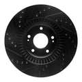 R1 15-20 Kia Sorento Front Right Drilled & Slotted Black Brake Rotor