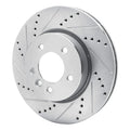 R1 05-07 Land Rover LR3 Front Right Drilled & Slotted Silver Brake Rotor