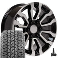 18 IN REPLICA WHEEL CV35 FITS GMC SIERRA RIM 18X8.5 BLACK MACHINED WHEEL
