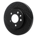 R1 10-17 Volkswagen AMAROK (Mexico) Front Left Drilled & Slotted Black Brake Rotor