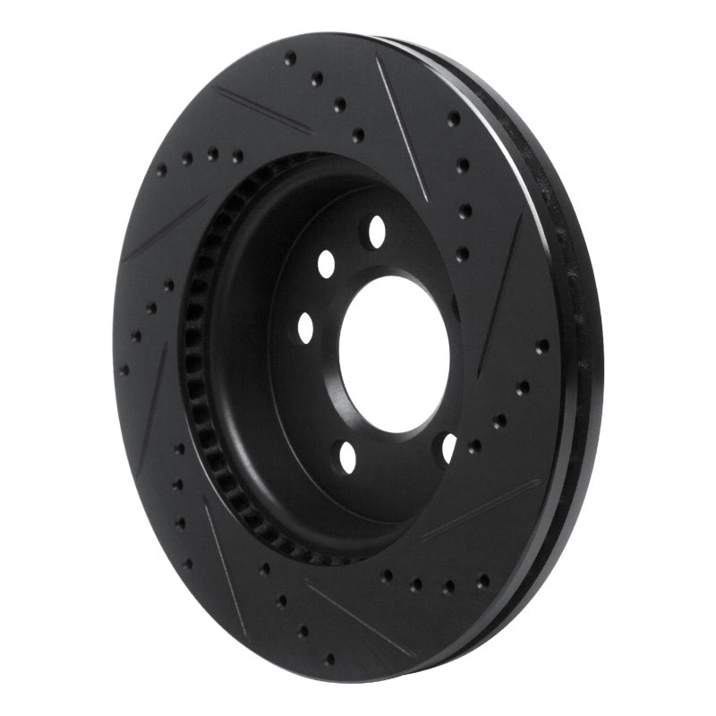 R1 10-17 Volkswagen AMAROK (Mexico) Front Left Drilled & Slotted Black Brake Rotor