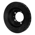 R1 86-91 Porsche 944 Except Turbo Left Front Drilled & Slotted Black Brake Rotor