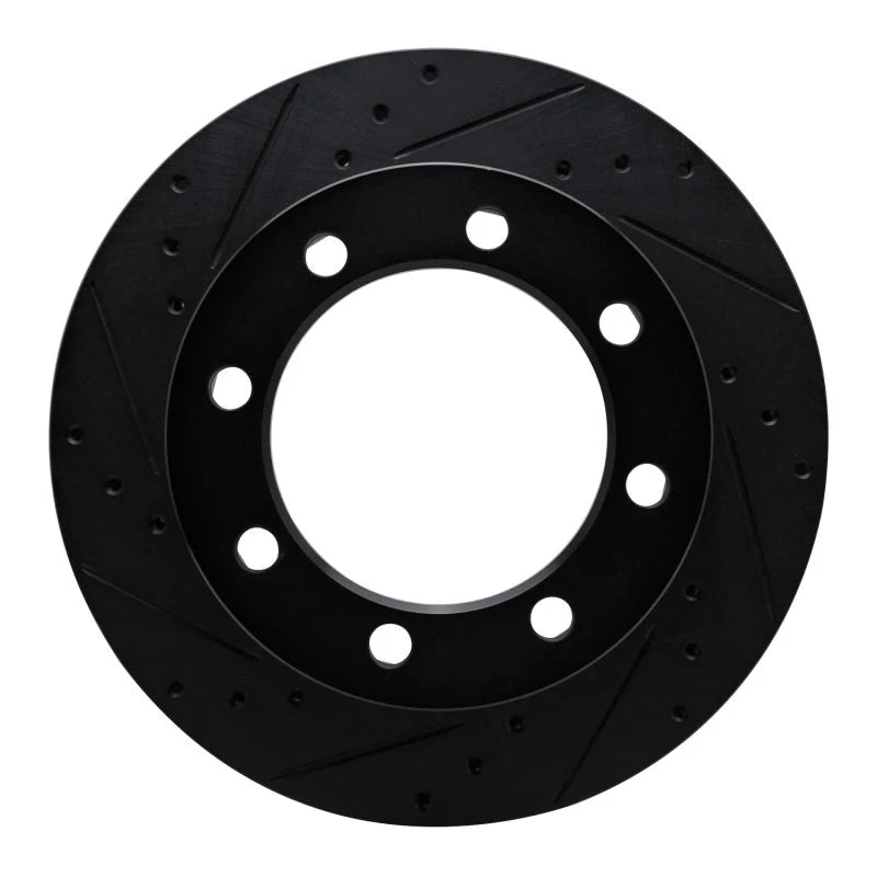 R1 80-93 Dodge W250 Front Left Drilled & Slotted Black Brake Rotor