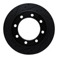 R1 80-93 Dodge W250 Front Left Drilled & Slotted Black Brake Rotor