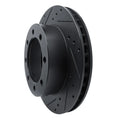 R1 80-93 Dodge W250 Front Left Drilled & Slotted Black Brake Rotor