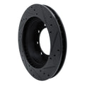 R1 80-93 Dodge W250 Front Left Drilled & Slotted Black Brake Rotor