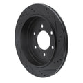 R1 02-06 Ford Expedition Rear Left Drilled & Slotted Black Brake Rotor