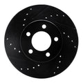 R1 86-91 Volkswagen Vanagon Front Left Drilled & Slotted Black Brake Rotor