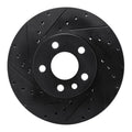 R1 01-03 Volkswagen EuroVan Front Left Drilled & Slotted Black Brake Rotor