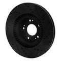 R1 09-11 Hyundai Genesis Sedan Front Left Drilled & Slotted Black Brake Rotor