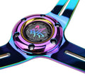 Reinforced Steering Wheel - Matsuri 350mm 2 Deep Dish Clear Acrylic Steering Wheel in Red and NeoChrome spoke finish with slits.