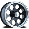Cast Aluminum Wheels 171 BK 16x8 Machined Lip Black 8 On 165.1 Bolt Pattern -5 Offset ION Wheels