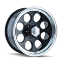 Cast Aluminum Wheels 171 BK 16x10 Machined Lip Black 8 On 165.1 Bolt Pattern -38 Offset ION Wheels