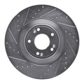 R1 Concepts Brake Rotor Drilled and Slotted Silver Fits Genesis G80