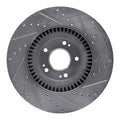 R1 Concepts Brake Rotor Drilled and Slotted Silver Fits Genesis G80