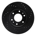 R1 06-09 Buick Rainier Front Left Drilled & Slotted Black Brake Rotor