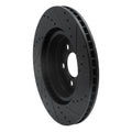 R1 09-23 Dodge Challenger Front Left Drilled & Slotted Black Brake Rotor