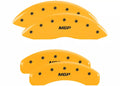 Set Of 4 Caliper Covers Engraved Front And Rear MGP Yellow Finish Black Characters 2006-2010 Dodge Ram MGP Caliper Covers