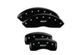 Set Of 4 Caliper Covers Engraved Front And Rear MGP Black Finish Silver Characters 2003-2005 Infiniti FX35 MGP Caliper Covers