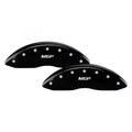 Set Of 4 Caliper Covers Engraved Front And Rear MGP Black Finish Silver Characters 2003-2004 Jeep Grand Cherokee MGP Caliper Covers