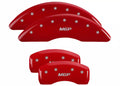 Set Of 4 Caliper Covers Engraved Front And Rear MGP Red Finish Silver Characters 2007-2017 GMC Acadia MGP Caliper Covers