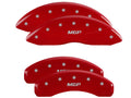 Set Of 4 Caliper Covers Engraved Front And Rear MGP Red Finish Silver Characters 2011-2024 Dodge Durango MGP Caliper Covers