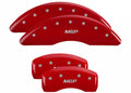 Set Of 4 Caliper Covers Engraved Front And Rear MGP Red Finish Silver Characters 2008-2017 Buick Enclave MGP Caliper Covers