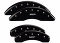 SET OF 4 CALIPER COVERS ENGRAVED FRONT/REAR MGP SILVER CHARACTERS BLACK POWDER