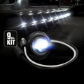 ~(1 lbs. 16X10X2)~ Universal White LED Front Lower Air Dam Light Kit with Smoked Lens and Black Bezel - 9pc Sequentially Connected LED Ligh