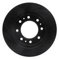 R1 06-11 Cadillac DTS Front Right Drilled & Slotted Black Brake Rotor