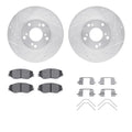 R1 Concepts Silver Drilled Slotted Rotors with 5000 Oep Brake Pads Hdw Fits Acura ILX