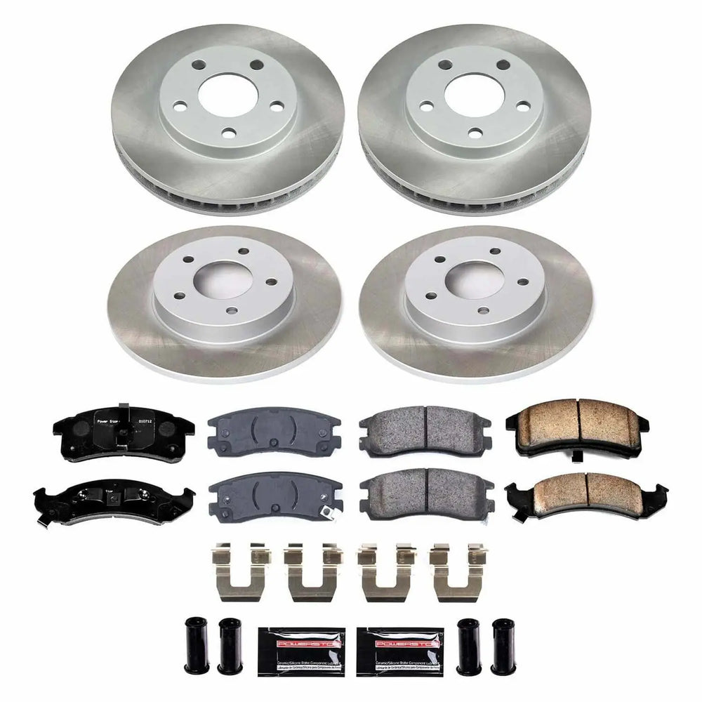 Power Stop 94-96 Cadillac DeVille Front and Rear Semi-Coated Rotor Kit