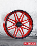 Aluminum Wheels 18x7 Krank XL UTV A11R Red Satin Black Bead Ring 0 Offset 4 on 156 Bolt Pattern 132.5 Bore Raceline