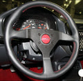 Momo Montecarlo Steering Wheel 350 mm - Black Leather/Red Stitch/Black Spokes