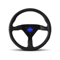 Momo Montecarlo Steering Wheel 350 mm - Black Leather/Red Stitch/Black Spokes