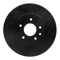 R1 00-06 Jaguar XJR Rear Right Drilled & Slotted Black Brake Rotor