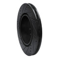 R1 00-06 Jaguar XJR Rear Right Drilled & Slotted Black Brake Rotor