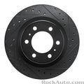 R1 2022-2025 Lexus LX600 Front Right Drilled & Slotted Black Brake Rotor