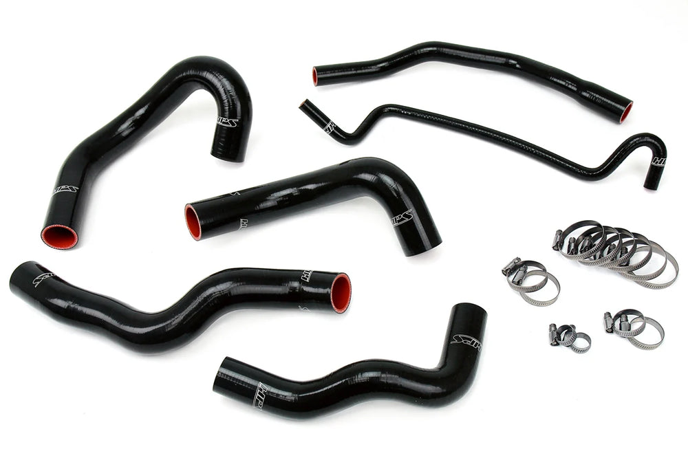 HPS Performance Black Reinforced Silicone Radiator Hose Kit Coolant for Ford 05-06 Mustang V8