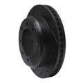 R1 08-25 Ford E-150 Rear Left Drilled & Slotted Black Brake Rotor
