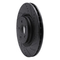 R1 05-23 Chrysler 300 Front Right Drilled & Slotted Black Brake Rotor