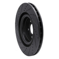 R1 05-23 Chrysler 300 Front Right Drilled & Slotted Black Brake Rotor