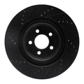 R1 05-23 Chrysler 300 Front Right Drilled & Slotted Black Brake Rotor