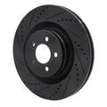 R1 05-23 Chrysler 300 Front Left Drilled & Slotted Black Brake Rotor